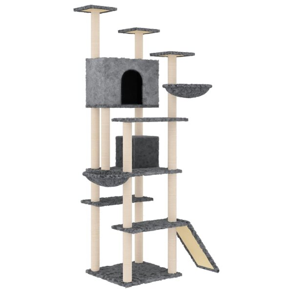 vidaXL Arbre à chat avec griffoirs en sisal Gris foncé 191 cm