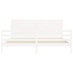 vidaXL Cadre de lit sans matelas blanc bois massif