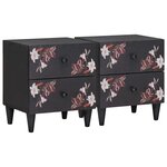 vidaXL Table de chevet avec tiroir 2 Pièces Marron 40 x 33 5 x 46 cm