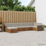 vidaXL Ensemble de canapés d'extérieur 7 Pièces Naturel et gris clair
