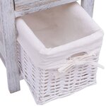 vidaXL Table de chevet 2 Pièces Bois Blanc