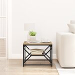 Table basse vidaXL avec étagère en chêne  51x50x40 cm  en bois d'ingénierie