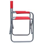 vidaXL Chaises de metteur en scène 2 Pièces Acier Rouge