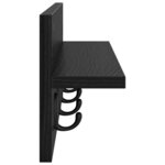 vidaXL Porte-manteau mural avec étagère Chêne noir 60 x 10.5 x 18 cm