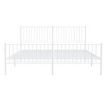vidaXL Cadre de lit métal sans matelas et pied de lit blanc 183x213 cm