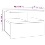 vidaXL Tables de chevet flottantes 2 Pièces Sonoma gris 40x31x27 cm
