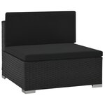 vidaXL Salon de jardin 6 Pièces avec coussins résine tressée noir