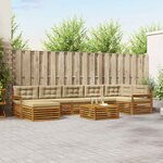 vidaXL Ensemble de canapés d'extérieur 8 pc Naturel et Beige