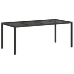 vidaXL Table de jardin pour repas Noir 190 x 90 x 75 cm Poly rotin