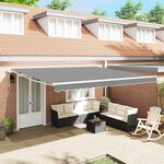 vidaXL Auvent Blanc 5 × 3 5 m Métal