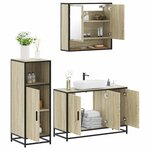 vidaXL Ensemble de meubles de salle de bain 3 Pièces chêne sonoma