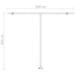 vidaXL Auvent automatique capteur de vent et LED 300x250 cm Anthracite