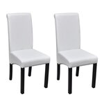 vidaXL Chaises à manger lot de 2 blanc similicuir