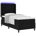 Lit Box Springs vidaXL avec matelas et LED Noir 100x200 cm Tissu