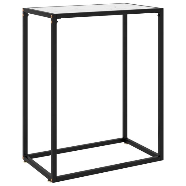vidaXL Table console Blanc 60x35x75 cm Verre trempé