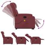 vidaXL Fauteuil inclinable de massage Rouge bordeaux Similicuir