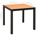 vidaXL Ensemble à manger de jardin 5 Pièces noir et marron