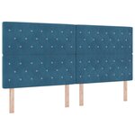 Cadre de lit vidaXL Bleu foncé 200x200 cm Velours