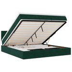 VidaXL Cadre de lit ottoman avec matelas vert foncé 180x200 cm velours