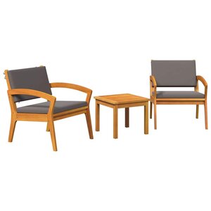 vidaXL Ensemble bistrot 3 pc Marron Polyester
