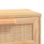 vidaXL Table console Marron 80x30x75 cm Bois massif pin /rotin naturel