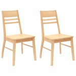 vidaXL Chaises de salle à manger 2 pc Bois de Caoutchouc Massif