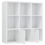 vidaXL Bibliothèque Blanc brillant 98x30x98 cm Bois d’ingénierie
