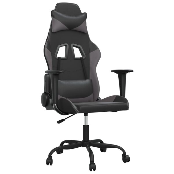 vidaXL Chaise de jeu Noir et gris Similicuir