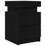 Table de chevet vidaXL avec lumières LED Chêne Noir 35x39x55 cm
