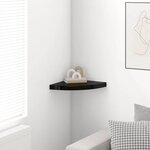 vidaXL Étagère d'angle flottante noir brillant 35x35x3 8 cm MDF