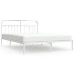 vidaXL Cadre de lit métal sans matelas et tête de lit blanc 180x200 cm