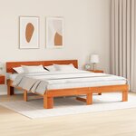 vidaXL Cadre de lit Marron cire 200 x 200 cm Bois de pin massif