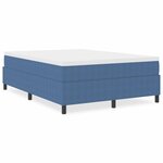 vidaXL Lit à ressorts Bleu 160 x 200 cm Tissu en velours côtelé