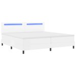 vidaXL Lit à ressorts avec matelas Blanc 200 x 200 cm Simili cuir
