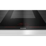 Siemens ex975lxc1f table de cuisson induction - 5 zones - 11100 w max - l 91 2 x p 52 cm - revetement verre - noir - profil inox