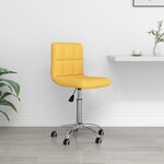 vidaXL Chaise pivotante de bureau Jaune moutarde Tissu