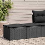 vidaXL Salon de jardin avec coussins 2 Pièces noir résine tressée acacia