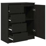 vidaXL Buffet avec tiroirs chêne noir 71x35x84 cm bois d'ingénierie