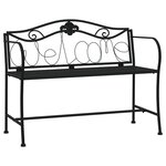 vidaXL Banc de jardin 2 places 104 cm Noir Acier