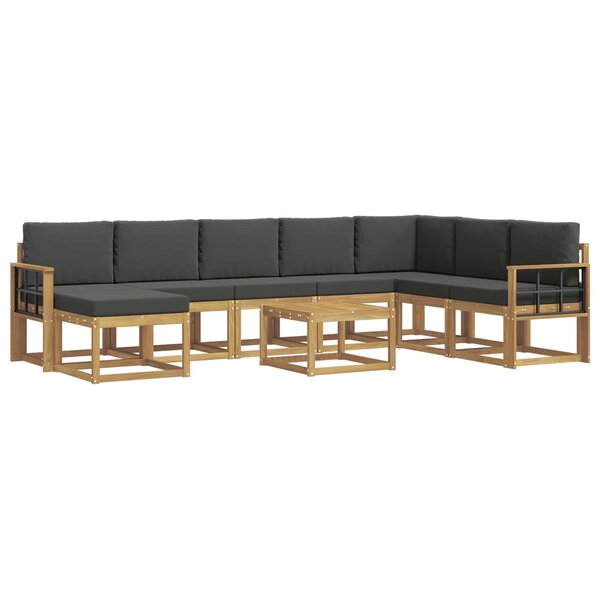 vidaXL Ensemble de canapés d'extérieur 9 Pièces Blanc et anthracite