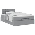 vidaXL Lit ottoman avec matelas gris clair 120x200 cm tissu