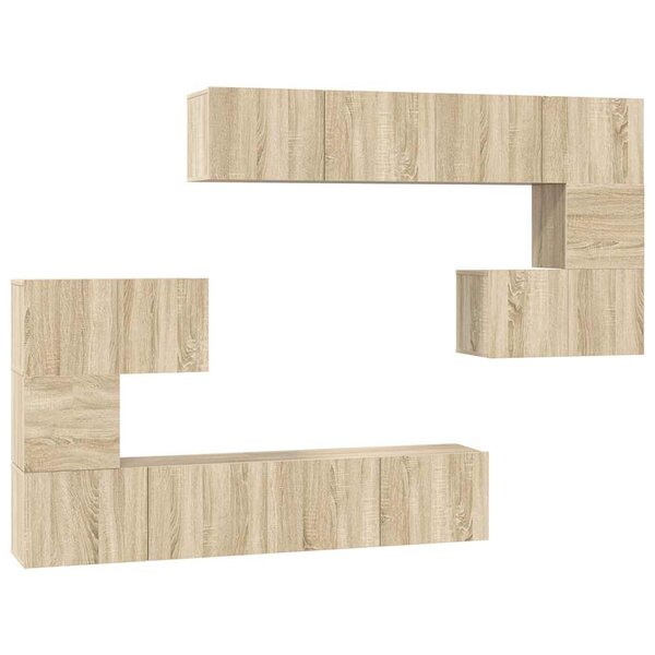 vidaXL Ensemble de meubles TV 8 Pièces Chêne sonoma Bois d'ingénierie