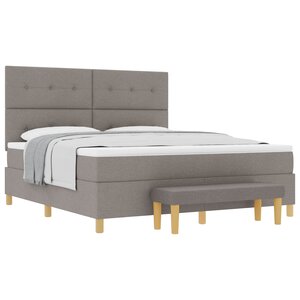 vidaXL Lit à ressorts avec tête de lit Taupe 200 x 180 cm tissu