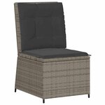 vidaXL Canapé de jardin avec coussin Gris Poly rotin