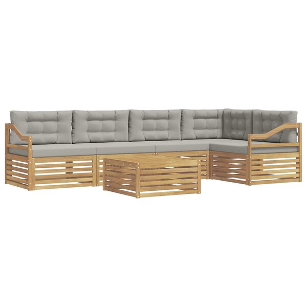 vidaXL Ensemble de canapés d'extérieur 6 pc Blanc et gris clair