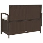VidaXL Banc de rangement de jardin avec coussin marron polyrotin