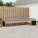 vidaXL Ensemble de canapés d'extérieur 6 Pièces Naturel et gris clair