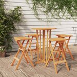 vidaXL Ensemble de bar pliable 5 Pièces Bois de teck massif