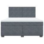 vidaXL Sommier à lattes de lit et matelas Gris foncé 180x200cm Velours