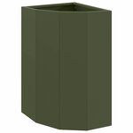 vidaXL Jardinière d'Angle Vert olive 30 x 30 x 50 cm Acier